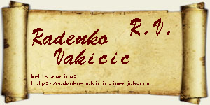 Radenko Vakičić vizit kartica
